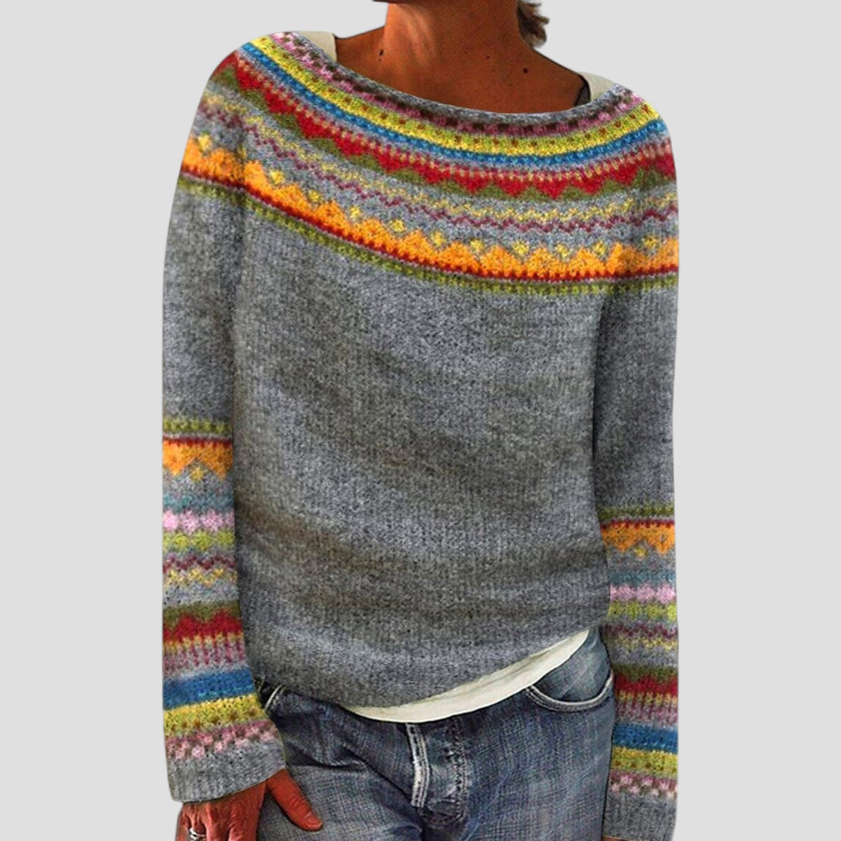 Sienna | Pull Femme en Maille avec Motif | Coupe Détendue & Chaud