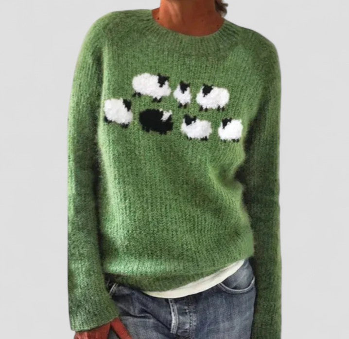 Sienna | Pull Femme en Maille avec Motif | Coupe Détendue & Chaud