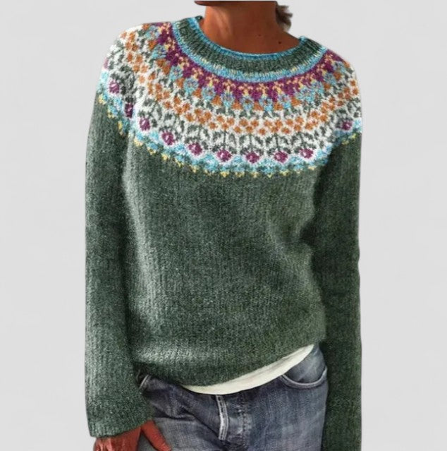 Sienna | Pull Femme en Maille avec Motif | Coupe Détendue & Chaud