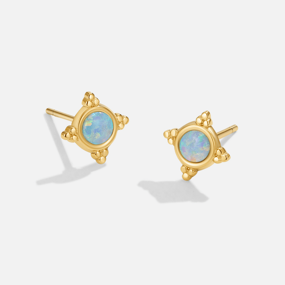 Clous d'oreilles vintage bleus