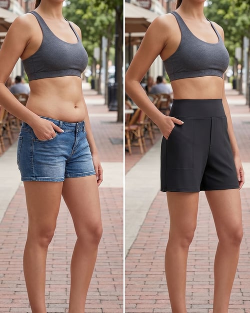 Phaedora - Short femme taille haute avec poches profondes