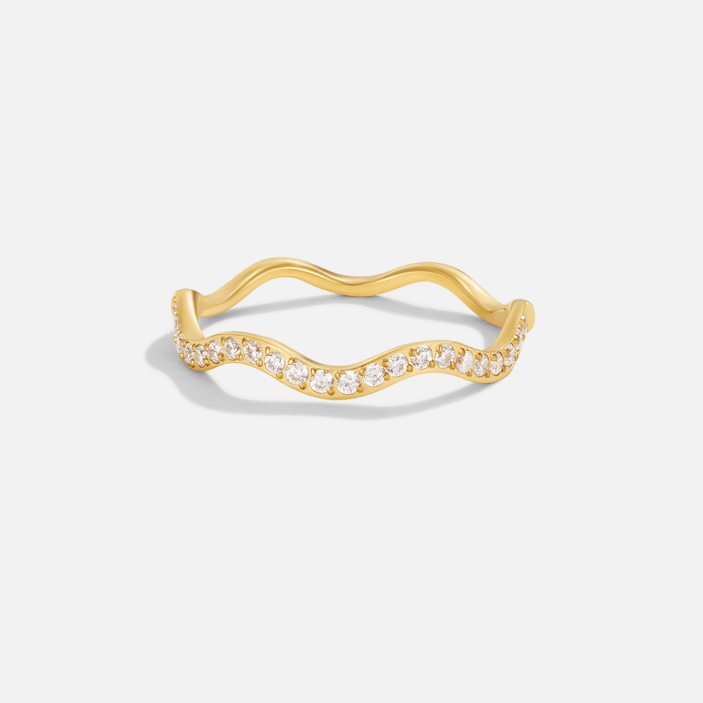 Bague Vague Margot Cristal et Or